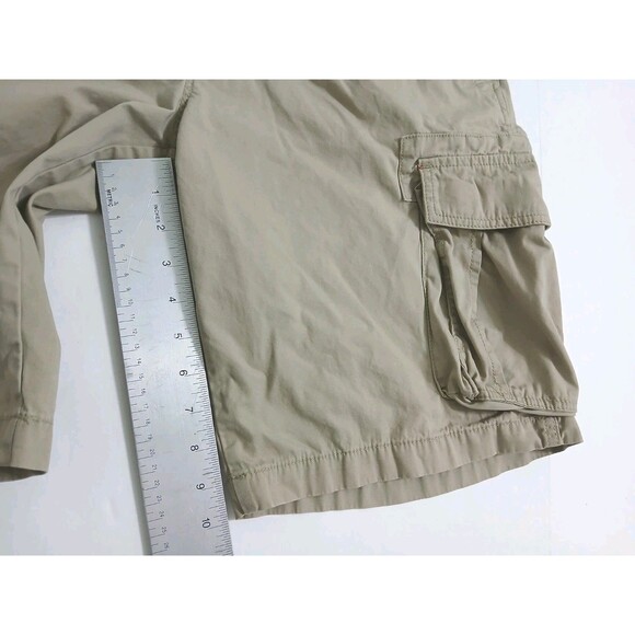 Perry Ellis Men's 34 Cargo Shorts Long Khaki Utility Trail Canvas Tan Beige - Picture 8 of 9